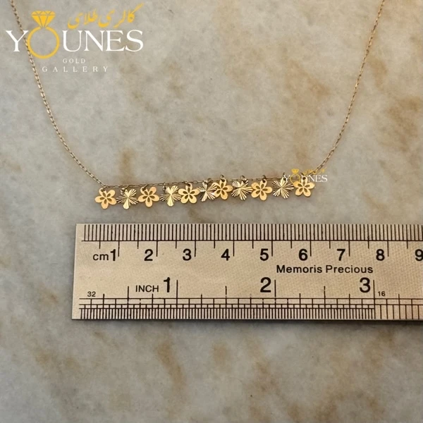 گردنبند طلا گلی پنج پر